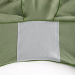 close-up of organic cotton gusset in olive cotton biker briefs