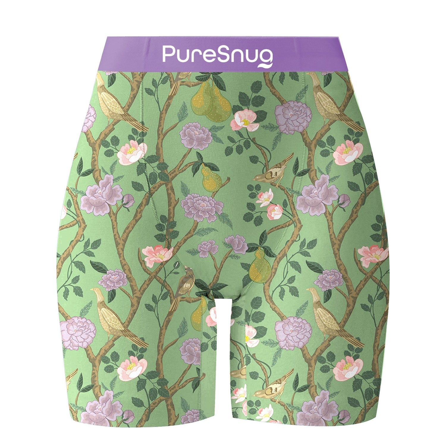 Botanic Birdsong (8" inseam) High-Waisted Biker Briefs