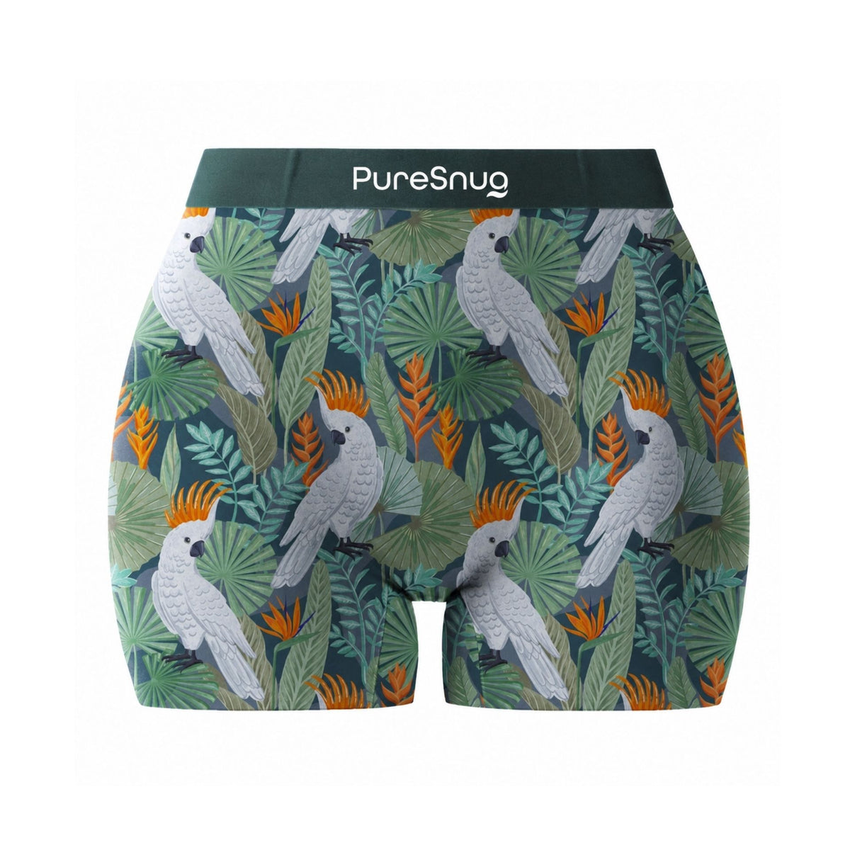 PureSnug Cockatoo print 3" boyleg briefs in soft Modal