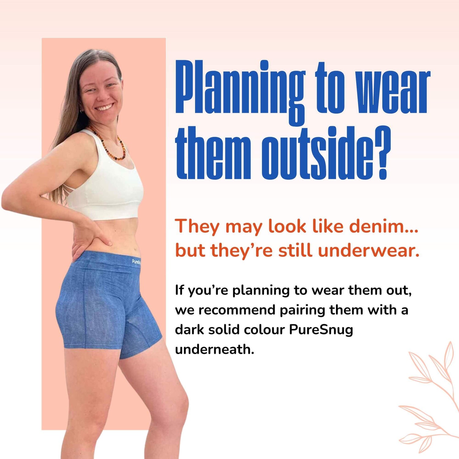 Denim Ease (8" inseam) High-Waisted Biker Briefs (XS - 5XL)