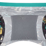 Close-up of PureSnug boxer showing the breathable gray gusset designed for added comfort and moisture control.