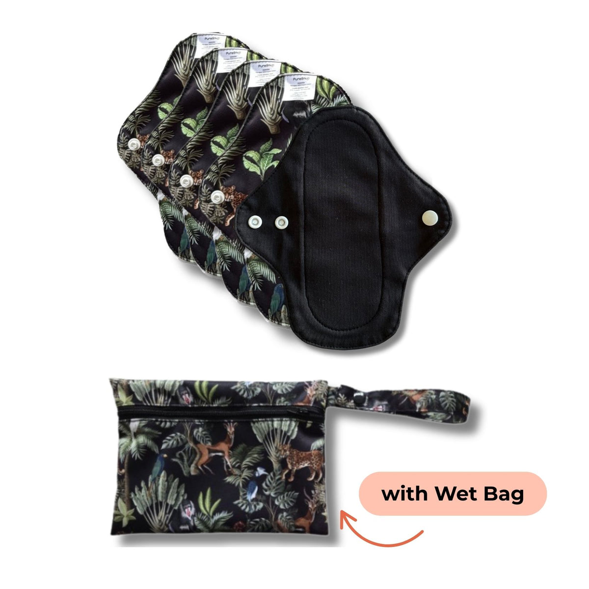 Reusable Panty Liners - 5pcs w/ Wet Bag