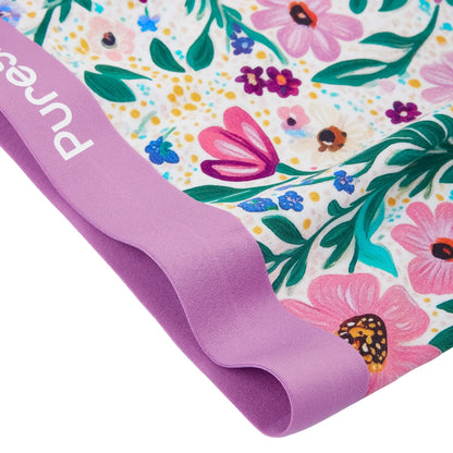 This PureSnug Boyleg in the Meadow Muse print combines soft modal fabric with a purple elastic waistband.
