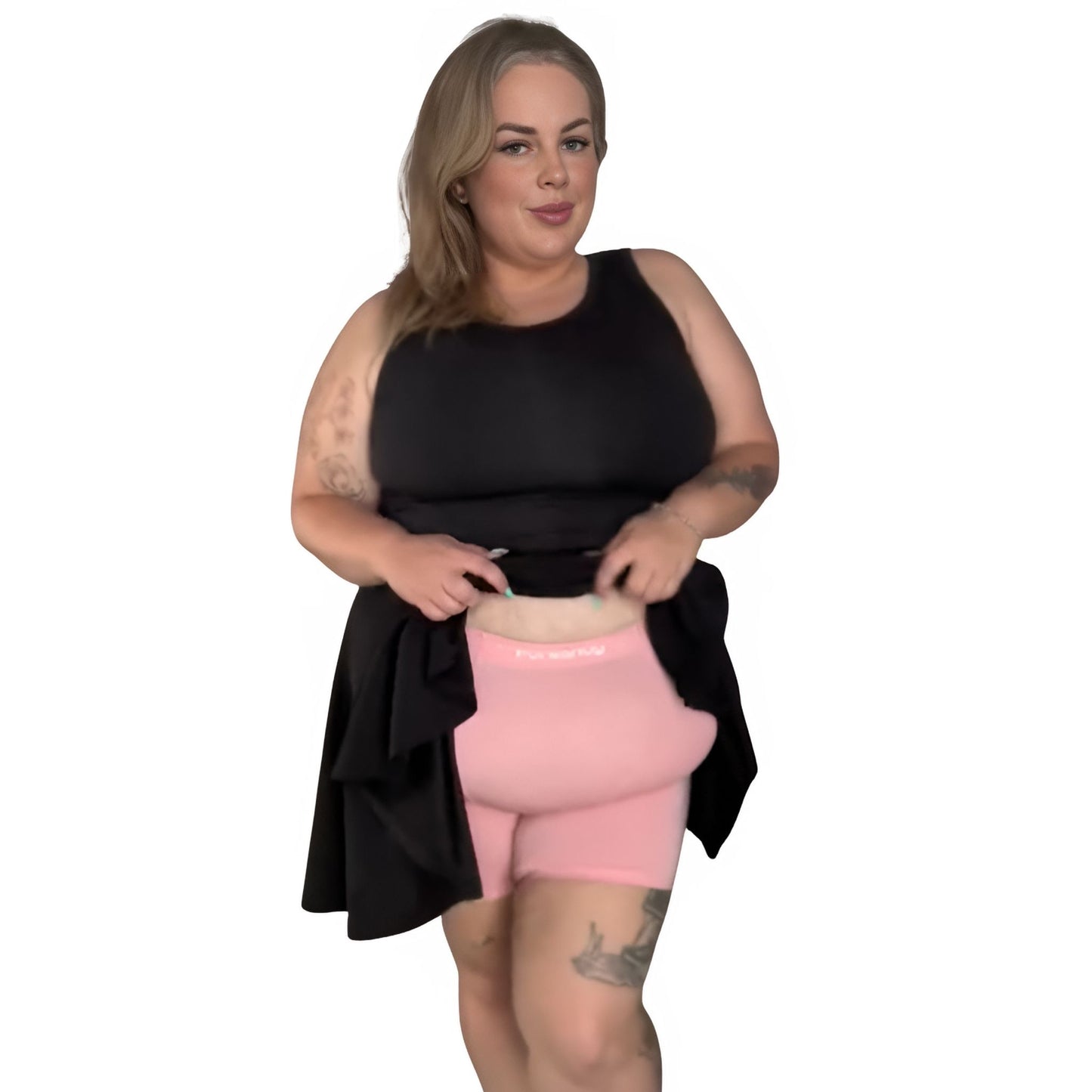 Pink (High-Waisted 8" Inseam) Women's Biker Shorts