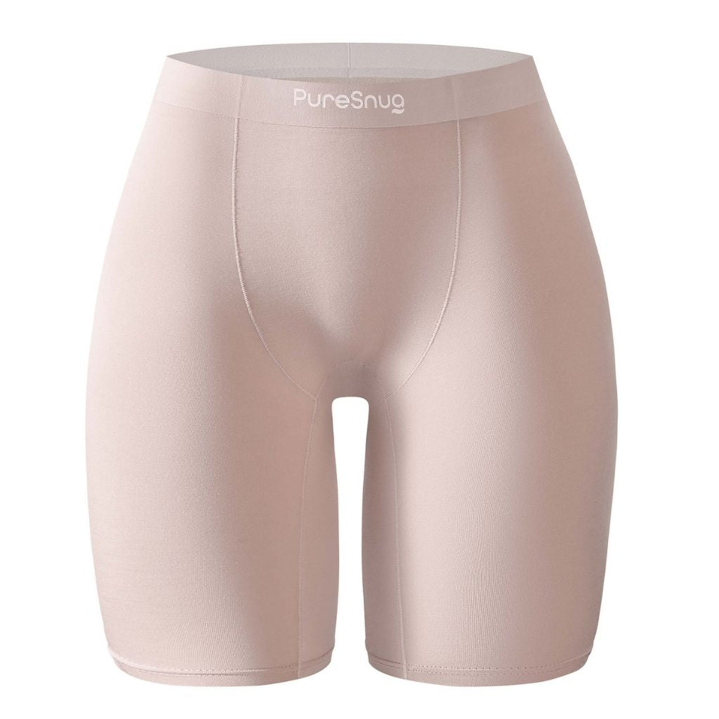 Light Beige Mid-rise (8" Inseam) Biker Shorts