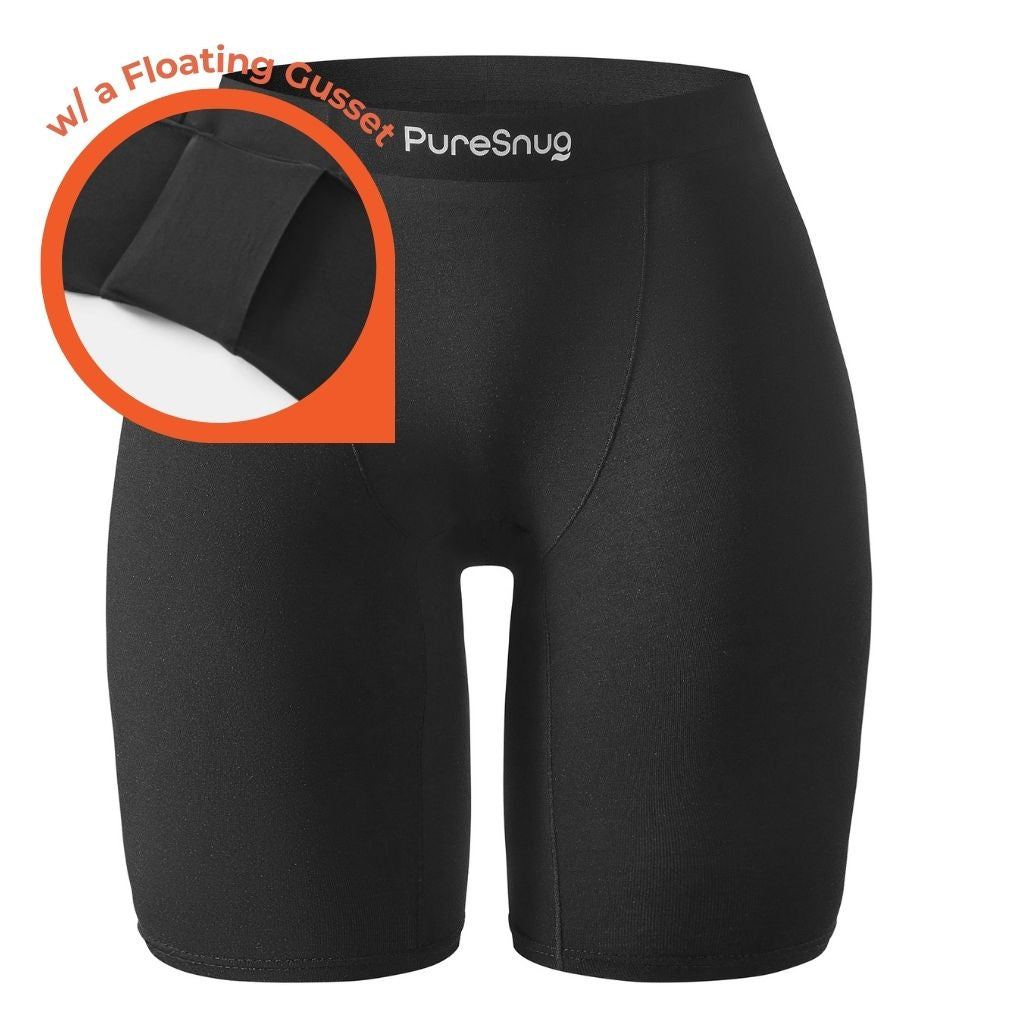 Black Mid-rise (8" inseam) Women's Biker Briefs