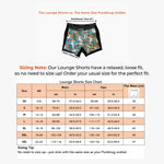 PureSnug Lounge Shorts size chart, aligned with undie sizes, designed with a relaxed, loose fit for all-day comfort.